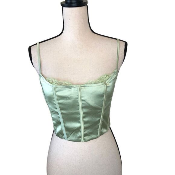 Salty Honey&Stardust Collection Grn Satin Corset S M Mermaid, Ballet, Coquette - Picture 2 of 15